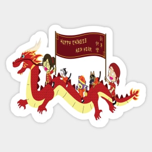 Year of the Dragon happy Chinese new year, Zodiac Lunar Year Sticker